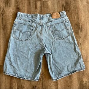 Vintage Jean Shorts Men 40 Levis 550 Jorts Relaxed Loose Fit Blue Baggy USA 90s